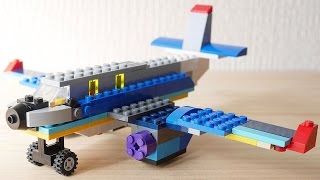 Building a simple LEGO AirPlane using Classic 10696 レゴ：飛行機の作り方 [upl. by Grearson]