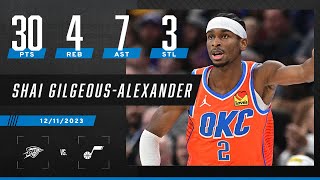 Shai GilgeousAlexander WENT OFF for the Thunder vs the Jazz 😤  NBA on ESPN [upl. by Eblehs]