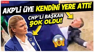 AKPli Üye Kendini Yere Attı CHPli Başkan Şok Oldu Tiyatro Gibi Anlar [upl. by Flannery328]