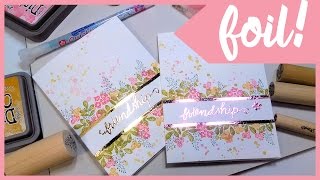 Foiled and Stamped One Layer Card  Stamp School [upl. by Oilenroc]