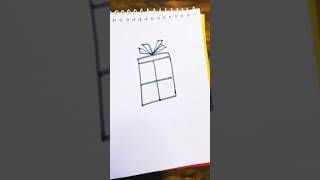 Easy gift drawing from H step by step drawing easydrawing shorts [upl. by Pablo695]