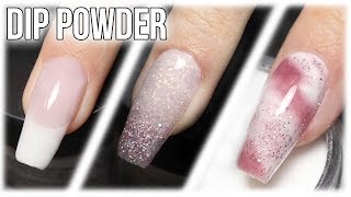 💅 3 DIP POWDER Nail Designs 💗 French Ombre amp Marble [upl. by Aivon]