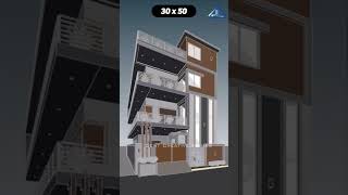 Triplex modern house  30×50 modern house plan  ytshorts shorts Dkspainter461 [upl. by Adnaval132]