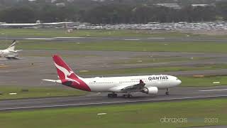 Qantas A330202 VHEBO  Departure from Sydney [upl. by Diann]