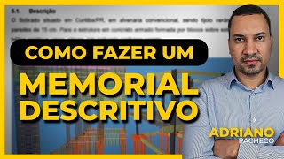 COMO FAZER UM MEMORIAL DESCRITIVO DE UM PROJETO ESTRUTURAL [upl. by Ainos]