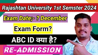 Readmission 🤔 Abc ID 🧐 Rajashtan University 🏬 [upl. by Bristow]