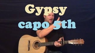 Gypsy Fleetwood Mac Guitar Lesson Easy Strum Chords How to Play Tutorial C F G Am [upl. by Nolasba731]