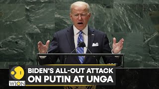 US wants war to end on just terms Joe Biden addresses 77th session of UNGA  World News  WION [upl. by Ahsiuqal837]