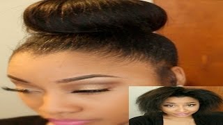 Five Minute Easy Bun  KRS HAIR GROUP quotKNAPPYquot ClipIn Extenstions [upl. by Fem]