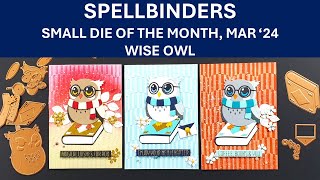 Spellbinders Small Die of the Month March 2024  Wise Owl  Die Cutting  GOM  EOM [upl. by Salb150]