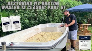 RESTORING MY 13 FOOT BOSTON WHALER CLASSIC PART 5  TOTAL BOAT FLOTATION FOAM START OF NEW FLOOR [upl. by Aznofla866]