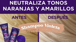 Elimina el tono naranja  RESEÑA shampoo matizador Loreal paris [upl. by Ahseer393]