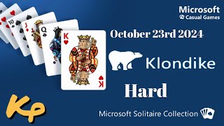 Microsoft Solitaire Collection  Daily Challenge  Klondike Hard  October 23rd 2024  20241023 [upl. by Lait961]