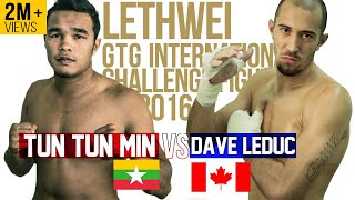 Tun Tun Min vs Dave Leduc GTG Myanmar Lethwei Fight 2016 Lekkha Moun Burmese Boxing [upl. by Eidur]