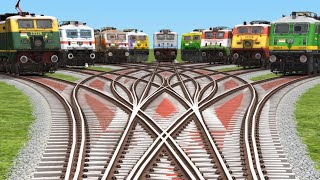 VIII TRAINS CROSSING FOR CORVED✨️ BRANCHED RAILROAD TRICKS DAIMOND RAILROAD TRACKStrainz classic [upl. by Adnorehs]