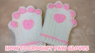 How to crochet paw gloves [upl. by Mackoff917]