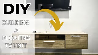 DIY  How to make a floating Tv cabinet Easy steps [upl. by Adnof]