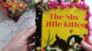 SOLDThe Shy Little Kitten altered little golden book [upl. by Etty]