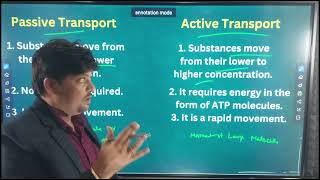 Difference between Passive transport vs active transport Part12 Class 9th  Real Guruji [upl. by Adnak]