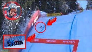 Aleksander Aamodt Kilde Ski Crash Wengen Video  Aleksander Aamodt Crash Video  Aleksander Aamodt [upl. by Aramal]