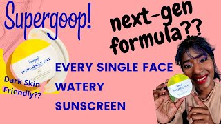 Supergoop Every Single Face Watery SPF 50  Demo amp Review [upl. by Kerwinn]