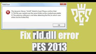 Pes 2013 Cara Mengatasi The Dynamic Library rlddll Failed To Load [upl. by Orola]