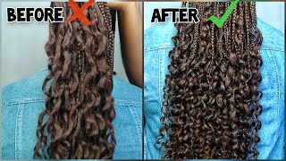 How to refresh your knotless braids Curl your braids at home knotlessbraids [upl. by Nairret]