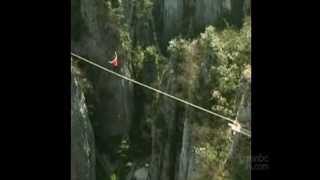 Slackline Crossing Over Canyon [upl. by Sirret]