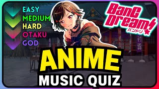 ANIME MUSIC QUIZ  50 Bandori Covers Easy  God [upl. by Englis]