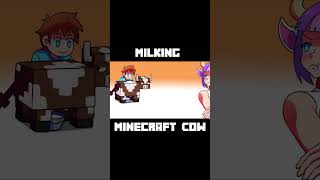 Milking a Cow in Minecraft shorts [upl. by Enilekcaj627]