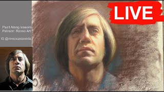 Live Pastel Portrait  Javier Bardem [upl. by Pollock]