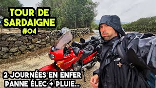 Le tour de la Sardaigne à moto se complique  panne électrique et pluie battante   EP04 [upl. by Rehpinnej]