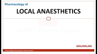 LOCAL ANAESTHETICS Pharmacology MALAYALAM LidocaineLignocaineTetracaine Procaine Cocaine [upl. by Reina19]