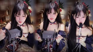 asmr ear blowing asmr ear cleaning  恩七不甜  EnQi ASMR 20240229 [upl. by Lleon]