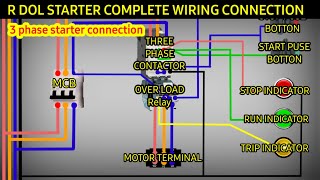 dol starter control wiring practical  rdol starter connection  dol 3 phase starter wiring diagram [upl. by Lawry823]