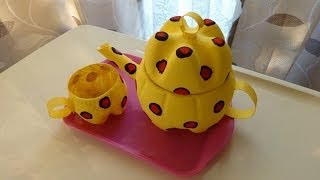 Plastic Soda Bottle Crafts Making a Teapot  DIY Recycled Bottles Crafts [upl. by Ludlow]