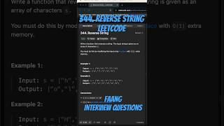 Leetcode 344  Reverse String [upl. by Huang]