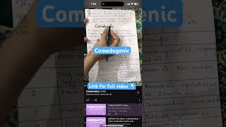 Comedogenic cosmeticsscience cosmetics bpharm8sem bpharm handwrittennotes comedogenic products [upl. by Tamanaha]