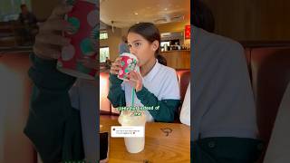 Trying the new drinks from Starbucks 🥤😱😋🎄🎅 shorts starbucks fypシ゚ viral [upl. by Sukcirdor]