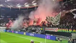 EINTRACHT FRANKFURT  Slavia Praha 07112024 pyro amp support [upl. by Pilloff328]