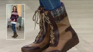 Bionica Waterproof Leather Laceup Boots  Garland on QVC [upl. by Nepil]