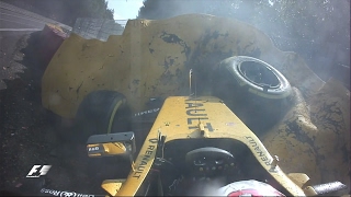 Magnussen Crashes At Eau Rouge  Belgian Grand Prix 2016 [upl. by Clo156]