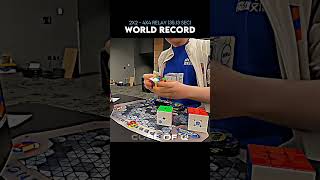 2×24×4 Relay World Record 3513 Second rubikscube shorts [upl. by Reggie339]