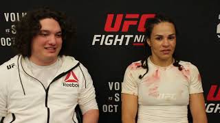 UFC Moncton Talita Bernardo Discusses Her Win Over Sarah Moras Who Will Win Nunes vs Cyborg [upl. by Wooldridge]