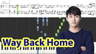 Piano Tutorial Way Back Home  SHAUN [upl. by Arlana]