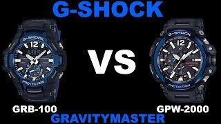 Casio GSHOCK Bluetooth Gravitymaster GRB100 vs GPSBluetooth Gravitymaster GPW2000 [upl. by Sabu308]