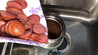 Thermos cooking Zatarains jambalaya mix with sausage [upl. by Winchester]