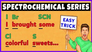 Spectrochemical Series  Trick to learn spectrochemical series [upl. by Yedsnil]