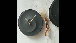 Warmly Life Marble Wall Clock Abstract Design Unique Surface Black Timepiece Round Watches [upl. by Vasti]