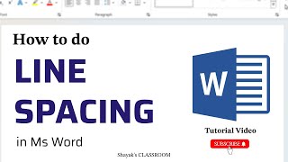 How to do Line Spacing in MS Word  MS Word for Beginners [upl. by Lindgren]